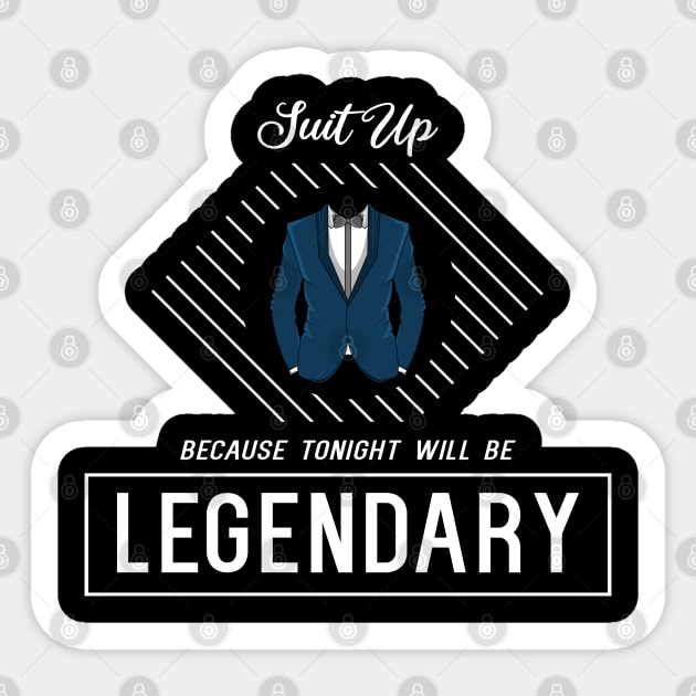 Bachelor party with Suit Bow tie and Tie Sticker by Markus Schnabel